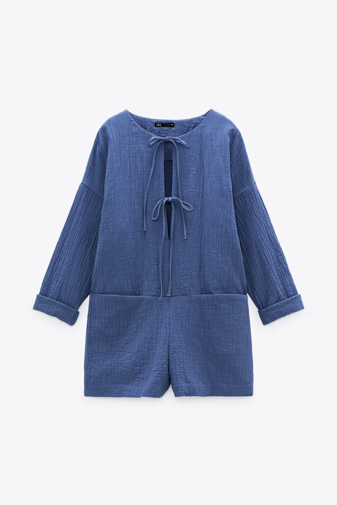 blue playsuit long sleeves